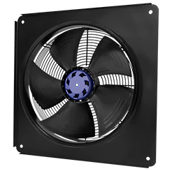 Axial fan with square air guide grille